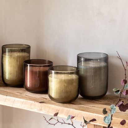 Studio Glass Filled Candle Large Smoke Rose Oud  - Large