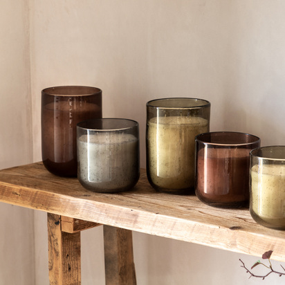 Studio Glass Filled Candle Small Smoke Rose Oud  - Small