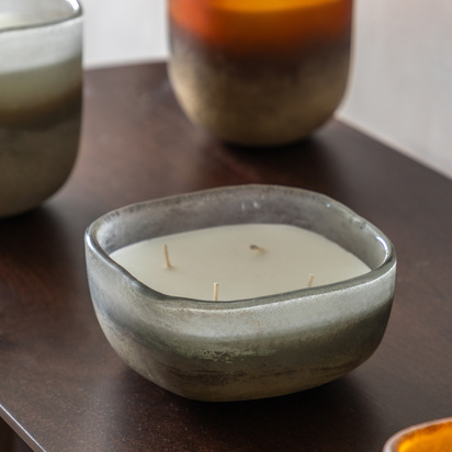 Elmdale Candle White/Silver Large Amber & Lily  - Large