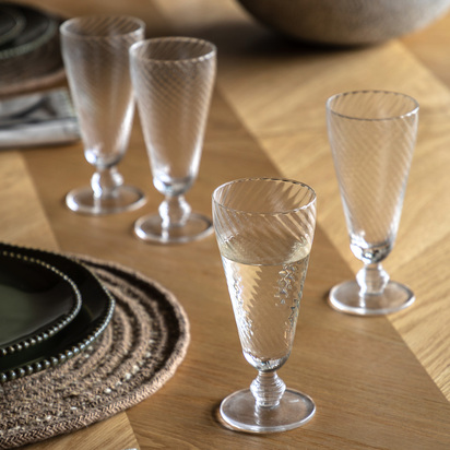 Pembrey Flute Glass Clear (4pk)