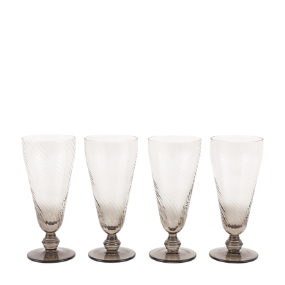 Pembrey Flute Glass Smoked Grey (4pk)