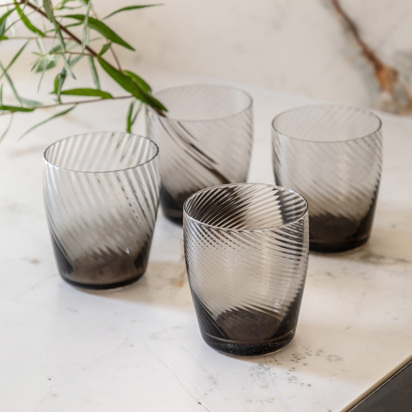Pembrey Tumbler Glass Smoked Grey (4pk)