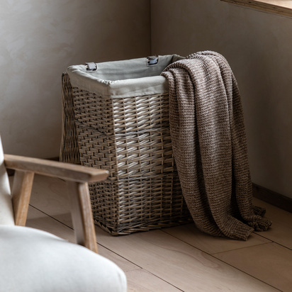 Eastview Lined Laundry Basket Grey 420x340x550mm
