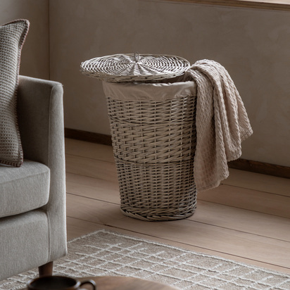 Eastview Lined Laundry Basket Natura 420x340x550mm