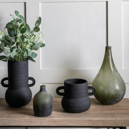 Burwick Vase Small Black 250x185x185mm  - Small