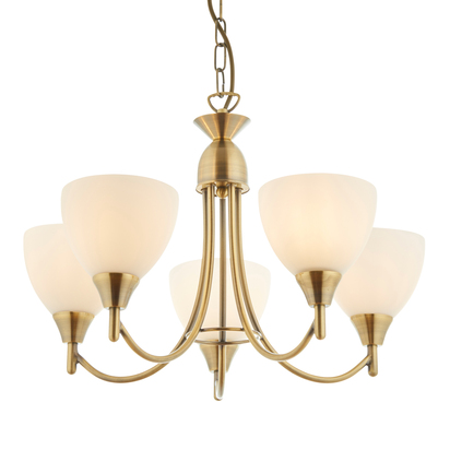 Chiswick 5 Pendant Light Antique Brass