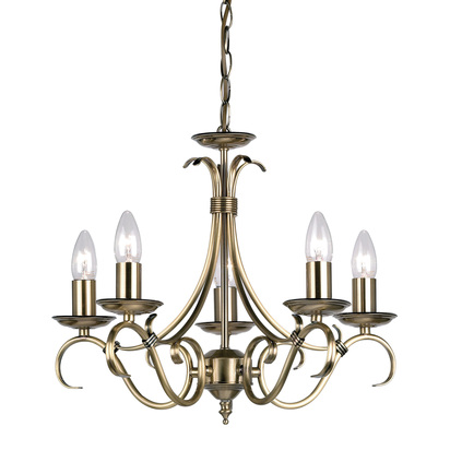 Dulwich 5 Pendant Light Antique Brass