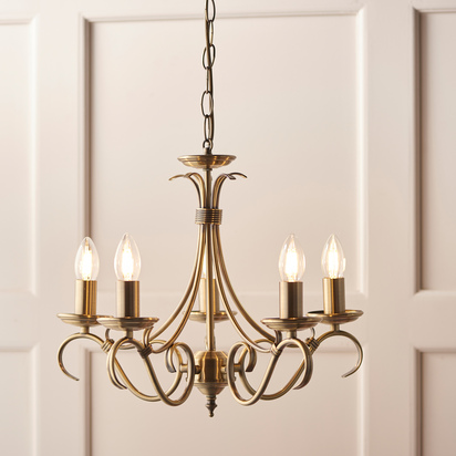 Dulwich 5 Pendant Light Antique Brass