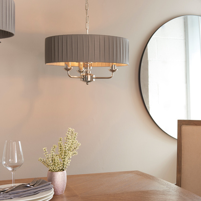 Bourton 3 Pendant Lght Nckel & Chrcoal 300