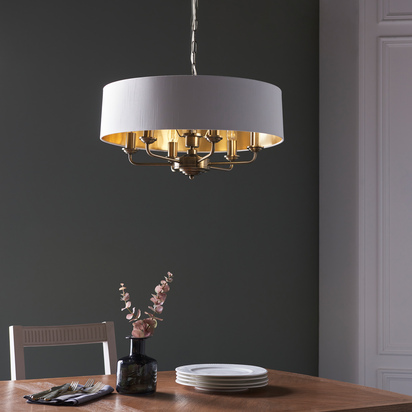 Bourton 6 Pendant Light Antique Brass 350