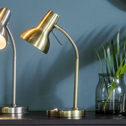 Amalfi USB Table Lamp Antique Brass