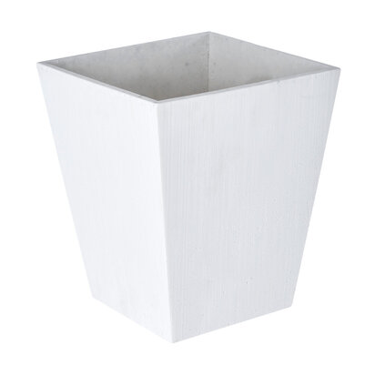 White Polyresin Square Edged Vase