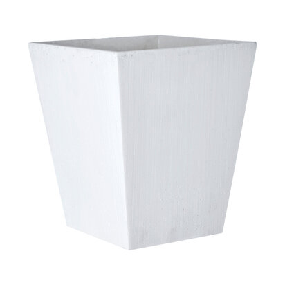 White Polyresin Square Edged Vase