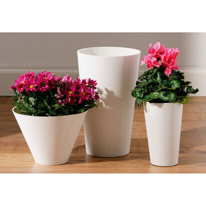 White Polyresin Small Tapered Vase