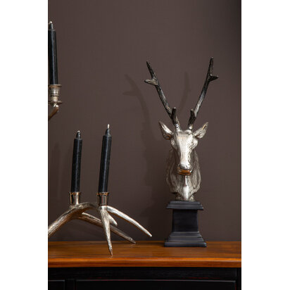 Stag Head Sculpture with Nickel Finish