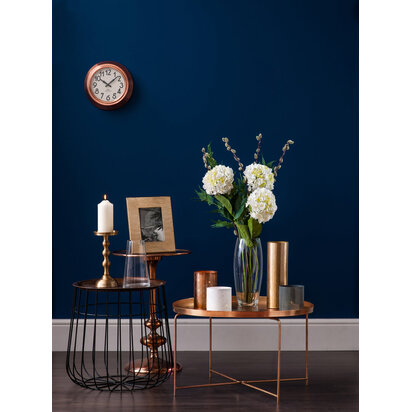 Punched Grey Finish Small Candle Holder