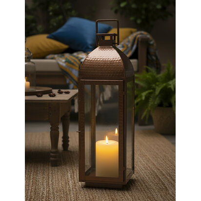 Ravi Large Lantern with Copper Finish