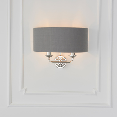 Highclere 2 Wall Light Nickel & Charcoal
