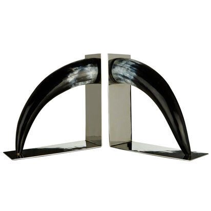 Set Of Two Buffalo Horn Bookends