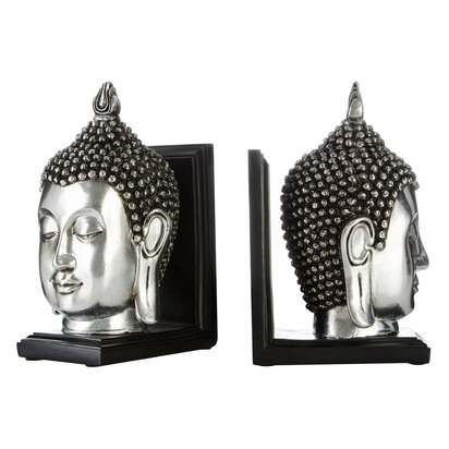 Piper Silver Buddha Head Bookends