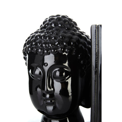 Piper Buddha Head Black Bookends - Set of 2