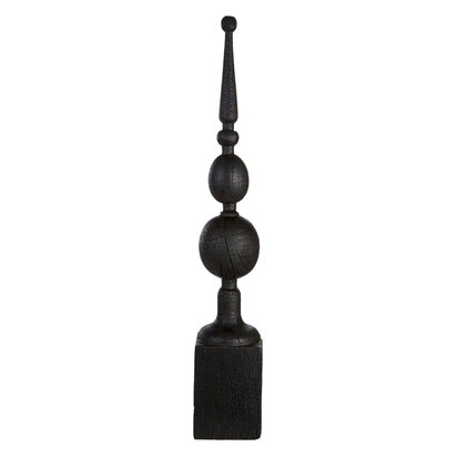 Fidel Black Rustic Mango Wood Finial Sculpture