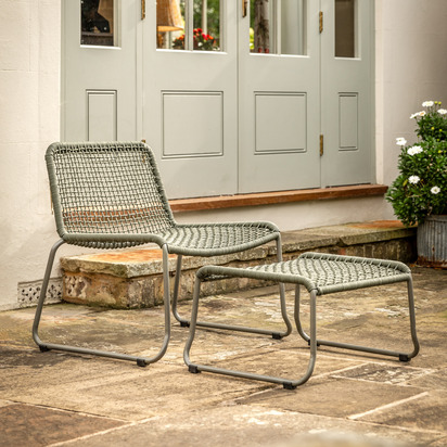 Highhurst Lounge Chair with Footstool Green
