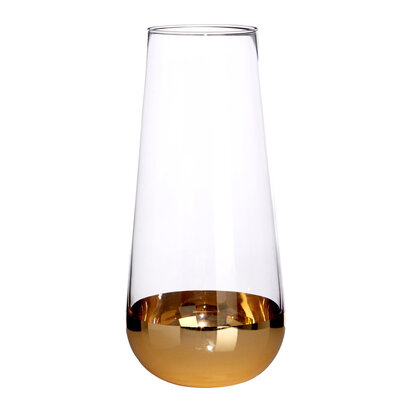 Horizon Clear and Gold Finish Vase