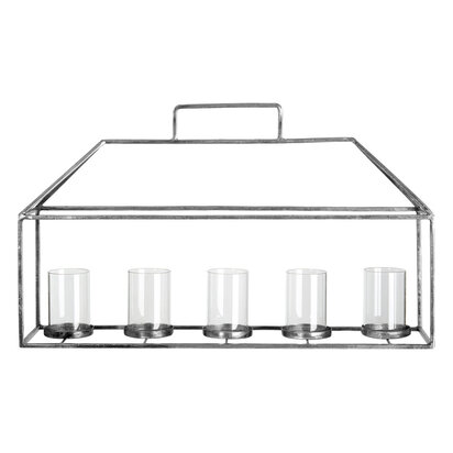 Reza Candle Holder with Silver Finish