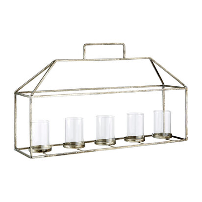 Reza Candle Holder with Silver Finish
