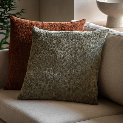 Denhurst Chenille Cushion Olive 500x500mm