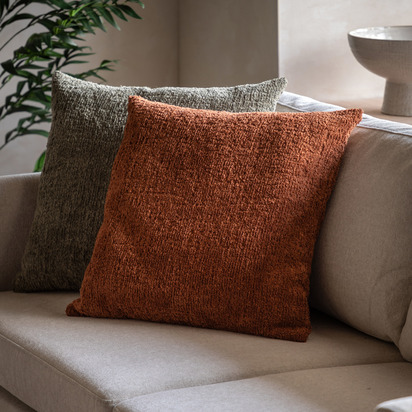 Denhurst Chenille Cushion Rust 500x500mm