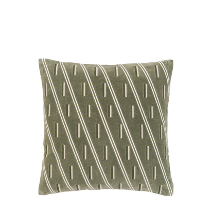 Glenley Velvet Cushion Olive Feather Filled
