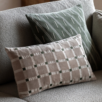 Highbury Velvet Cushion Taupe 300x500mm Feather Filled
