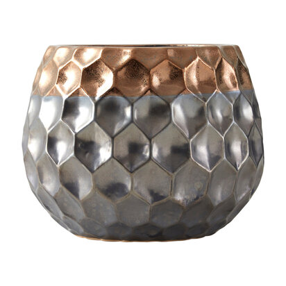 Coreyham Large Ceramic Planter with Metallic Finish