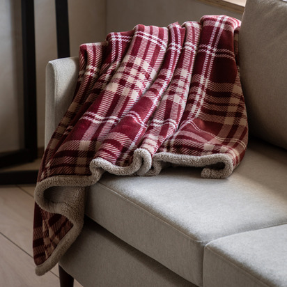 Langby Sherpa Throw Mulberry 1520x1770mm