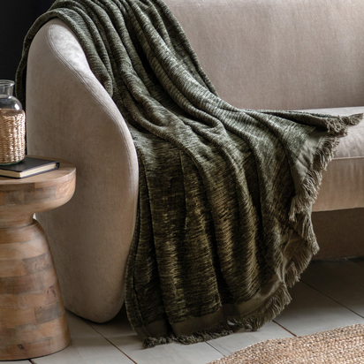 Lincroft Chenille Throw Khaki