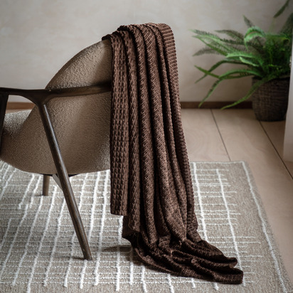 Maplebury Flannel Throw Chocolate 1400x1800mm