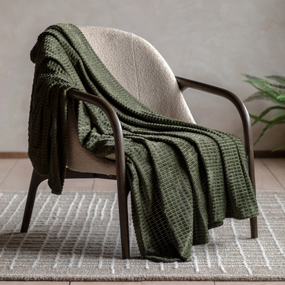 Maplebury Flannel Throw Olive 1400x1800mm