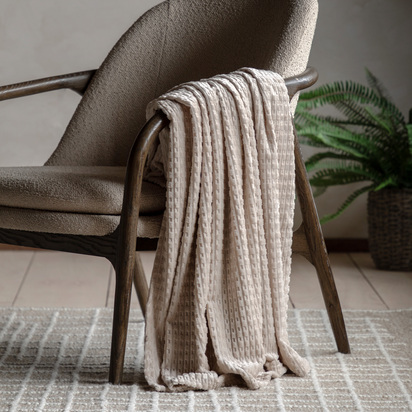 Maplebury Flannel Throw Taupe