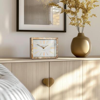 Aster Mantel Clock Bronze 8in  - 8 Inch