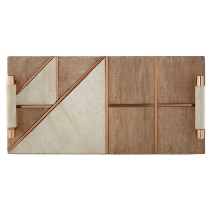 Bowerbird Cowhide And Wood Tray