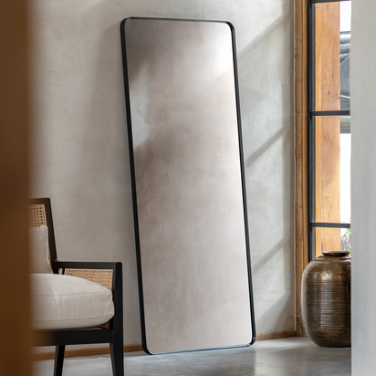 Cranley Leaner Mirror Black 700x35x1700  - Extra Large