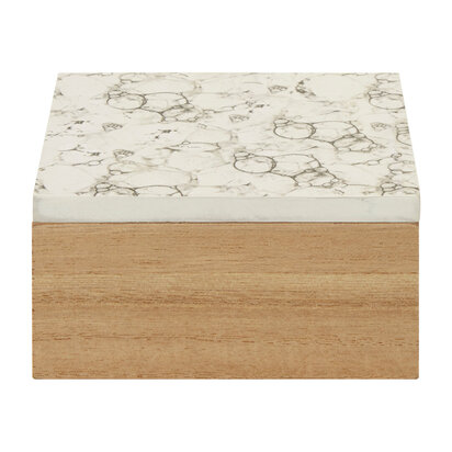 Mimo White Marble Effect Trinket Box