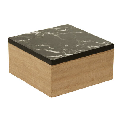 Siaimont Black Marble Effect Trinket Box