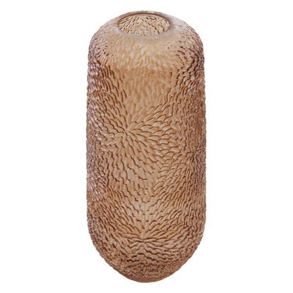 Colbie Large Embossed Amber Glass Vase
