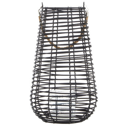 Lentigo Large Black Rattan Lantern
