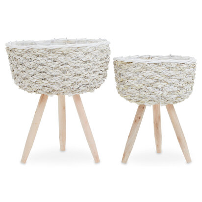 Lentigo Set Of Two White Planters