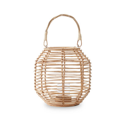 Beaelnell Natural Rattan Round Lantern