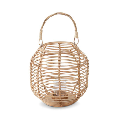 Beaelnell Natural Rattan Round Lantern